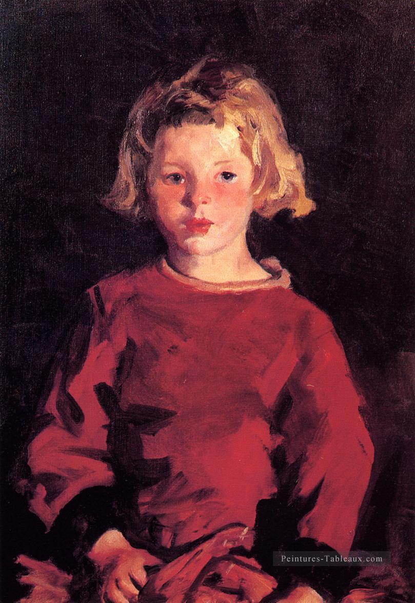 Bridget en portrait rouge Ashcan école Robert Henri Peintures à l'huile